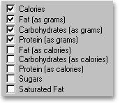 Customize the Nutritional Analysis